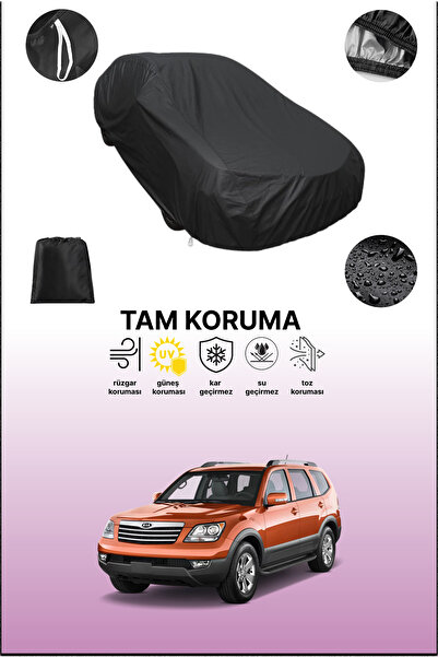 dokaca غطاء سيارة متوافق مع كيا بوريجو 2009 - 2021، أسود اللون، غطاء واقي، غط...