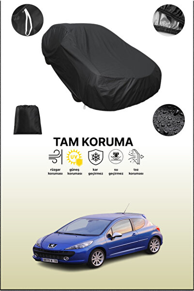 dokaca Siyah Peugeot 207 Rc 2007 - 2009 Uyumlu Araba Brandası, Koruyucu Örtü,...