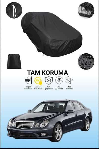 dokaca Siyah Mercedes E SERISI(E200) Uyumlu Araba Brandası, Koruyucu Örtü, Ot...