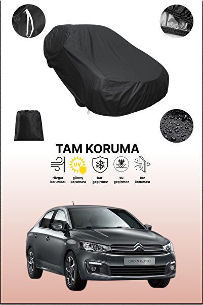 dokaca غطاء سيارة متوافق مع سيارة سيتروين سي-إليزيه سيدان باللون الأسود، غطاء...