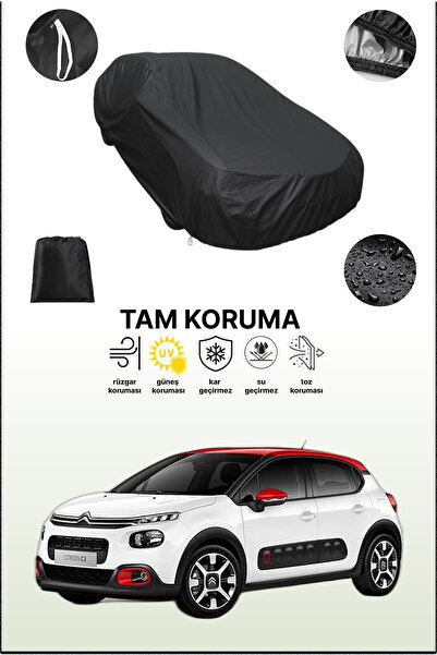 dokaca Black Citroen C3 Aircross 2 Compatible Car Tarpaulin, Protective Cover...
