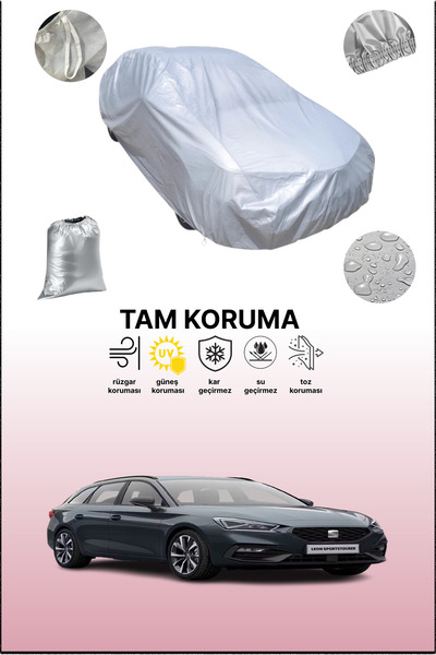 dokaca غطاء سيارة رمادي متوافق مع سيات ليون 4 سبورتستورر، غطاء سيارة، غطاء واقي