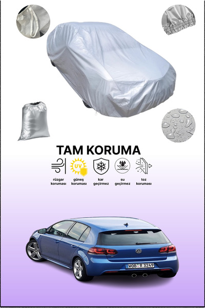 dokaca غطاء سيارة رمادي متوافق مع فولكس فاجن جولف VI R ثلاثي الأبواب 2009 - 2...