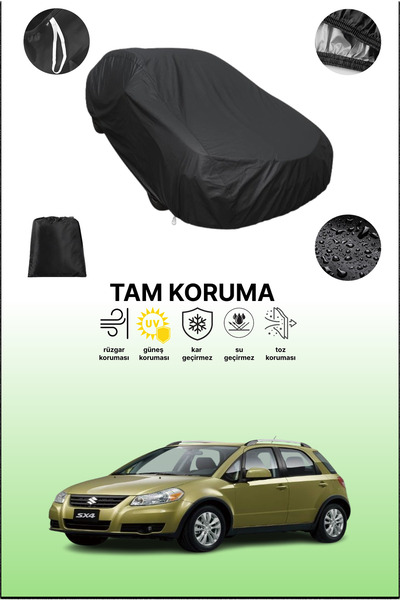 dokaca Black Suzuki Sx4 2006 - 2013 Compatible Car Tarpaulin, Protective Cove...