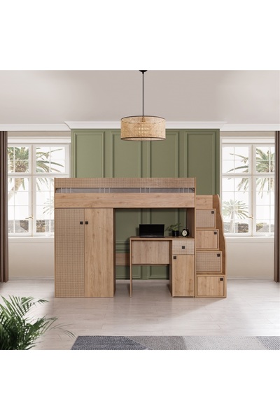 teknikgenç odası RUSTİK RANZA DOLAP ÇALIŞMA MASASI