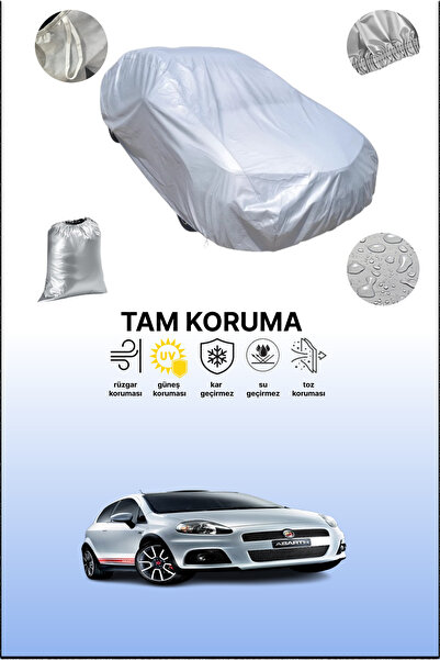 dokaca Gray Fiat Grande Punto Abarth 2007 - 2021 Compatible Car Cover, Car Ta...