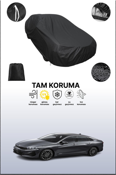 dokaca غطاء سيارة متوافق مع كيا K5 فاستباك 2019 - 2021 باللون الأسود، غطاء وا...