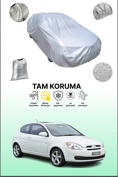 dokaca غطاء سيارة رمادي متوافق مع هيونداي أكسنت هاتشباك 3، غطاء سيارة، غطاء حماية