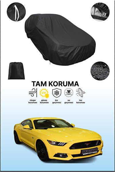 dokaca غطاء سيارة متوافق مع سيارة فورد موستانج 6 باللون الأسود، غطاء حماية، غ...