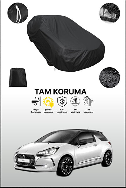 dokaca غطاء سيارة متوافق مع سيتروين دي إس 3 باللون الأسود، غطاء واقي، غطاء سيارة