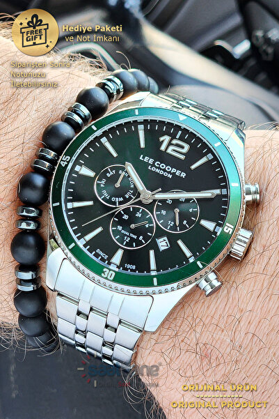 Lee Cooper Orijinal Fonksiyonları Aktif Takvimli Koyu Yeşil Kadran Erkek Kol Saati