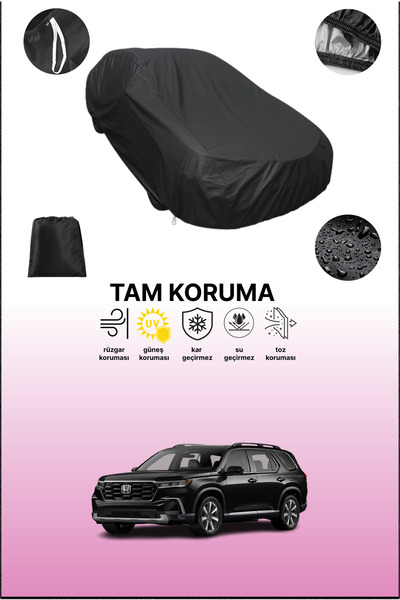 dokaca غطاء سيارة متوافق مع هوندا بايلوت 3 باللون الأسود، غطاء واقي، غطاء سيارة