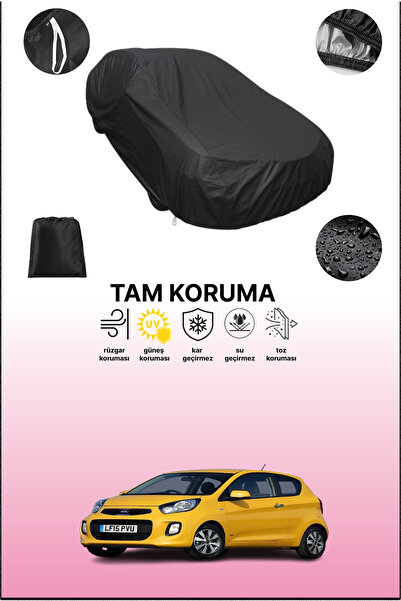 dokaca غطاء سيارة متوافق مع كيا بيكانتو 3 أبواب 2015 - 2017، أسود اللون، غطاء...