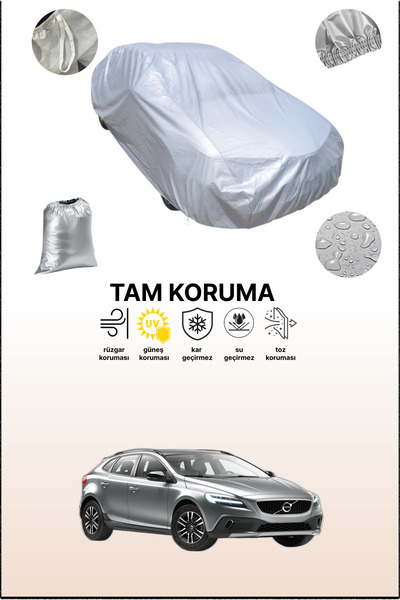 dokaca غطاء سيارة رمادي متوافق مع فولفو V40 كروس كانتري، غطاء سيارة، غطاء واقي