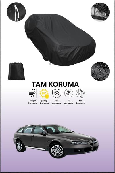 dokaca غطاء سيارة متوافق مع سيارة ألفا روميو 156 كروس واجن باللون الأسود، غطا...