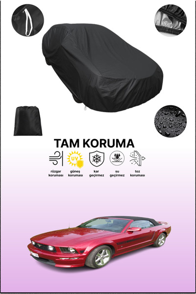 dokaca غطاء سيارة متوافق مع سيارة فورد موستانج كونفيرتيبل 5 باللون الأسود، غط...