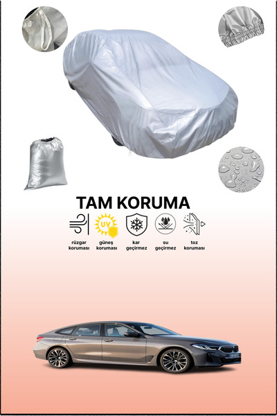 dokaca غطاء سيارة رمادي متوافق مع بي إم دبليو الفئة السادسة جران توريزمو 2017 - 2021، غطاء سيارة، غطاء واقي