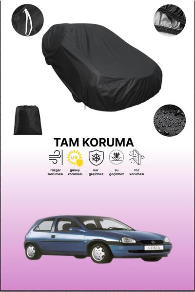 dokaca غطاء سيارة متوافق مع أوبل كورسا بي باللون الأسود، غطاء واقي، غطاء سيارة
