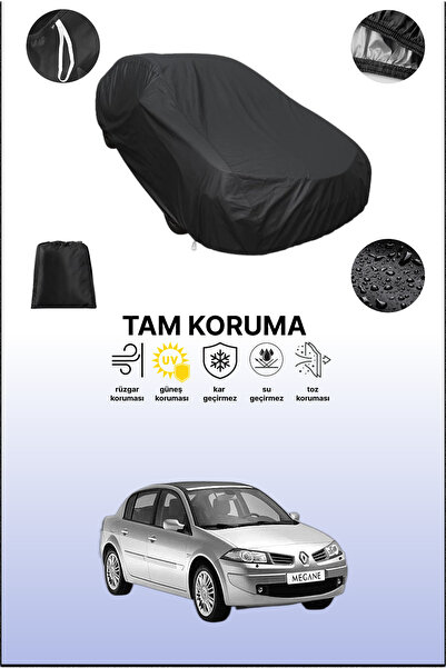 dokaca Siyah Renault Megane 2 Classic Uyumlu Araba Brandası, Koruyucu Örtü, O...