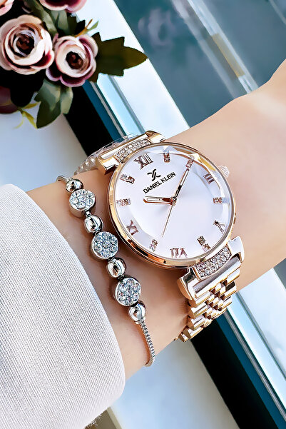 Daniel Klein Orijinal Vintage Kadın Kol Saati Su Geçirmez Rose Gold Renk Çelik Kordon Dkby2002c1