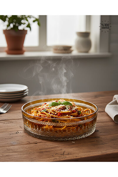 AKDEN STORE وعاء زجاجي ملون للديكور الكريستالي / وعاء تقديم أدوات المائدة / وعاء سلطة