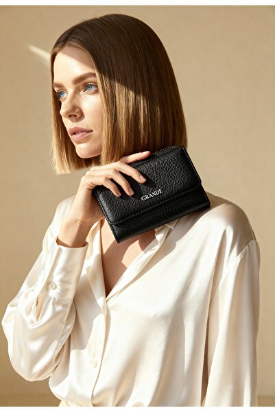 Grande %100 Hakiki Deri Cüzdan Siyah