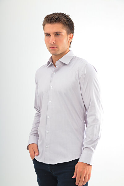 ANDINO Slimfit Claret Red Fine Checkered Men's Shirt with Lycra Slim Fit Cons...