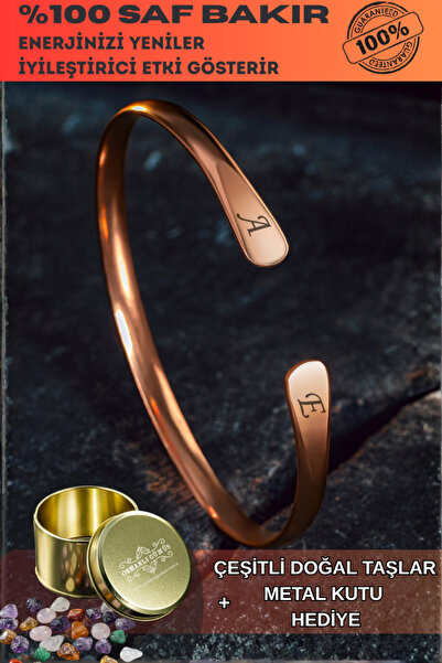 OSMANLI GÜMÜŞ Erkek Kadın Bakır Bileklik - Harf Yazılabilir Lades Model Erkek Kadın Bileklik Bilezik