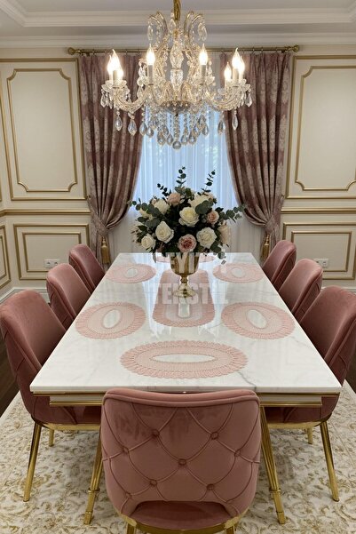 Çt Çeyizci Tekstil Amerikan Servis, 1 Runner 6 Supla Yemek Servis Takımı, Mas...