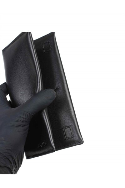 Aka Deri Leather Black Phone Holder Hand Wallet 822 1