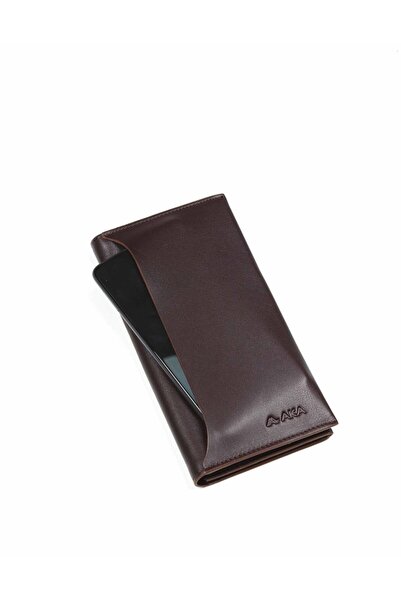 Aka Deri Deri Kahverengi Telefonluk El Cüzdanı 817 3