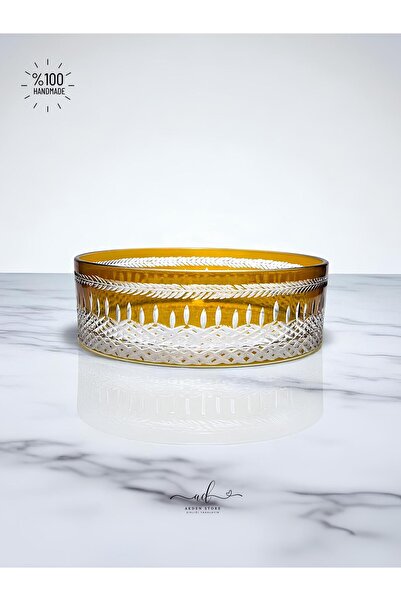 AKDEN STORE Crystal Decor Colored Glass Bowl / Tableware Presentation Bowl / Salad Bowl