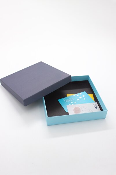 carton box كرتون كارتون بيبي شاور صندوق هدايا أزرق داكن، صندوق هدايا للأطفال 17 سم * 17 سم * 3,3