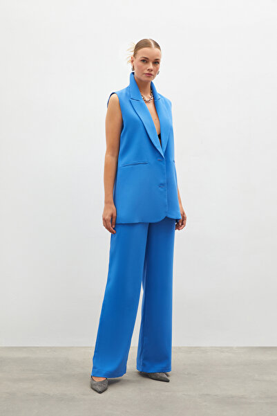 Sateen Шорти Pileli Krep - Mavi