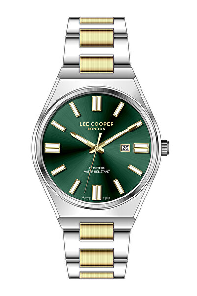 Lee Cooper Original Calendar Bracelet Gift Special Series Steel Cord Green Yellow White Men's Wristwatch