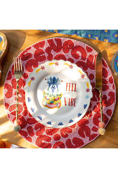 Zsa Zsa Zsu Luohu Porselen Pasta Tabağı 20 Cm Renkli