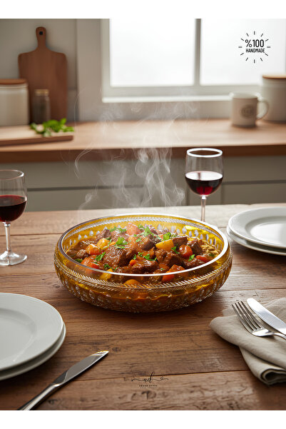 AKDEN STORE وعاء تقديم أدوات المائدة المزخرف بالكريستال / وعاء زجاجي