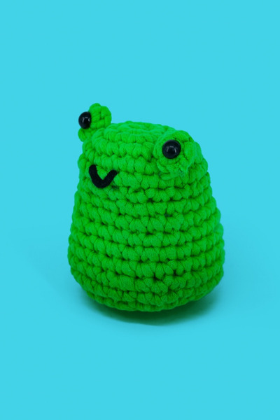 Self Selfiko Örgü Öğrenme Kiti Kurbik | Yeni Başlayanlar İçin Videolu Tığ İşi Amigurumi Kurbağa Örgü Seti