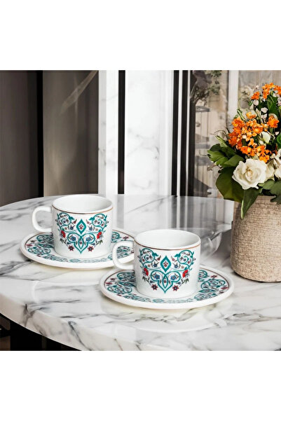Güral Porselen Mental 12 Parça 6 Kişilik Kahve Fincan Takımı 6575