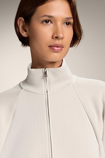 Oysho Çizgili dik yaka modal yumuşak dokulu ceket