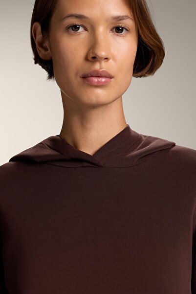 Oysho Modal yumuşak dokulu kapüşonlu crop sweatshirt