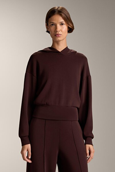 Oysho Modal yumuşak dokulu kapüşonlu crop sweatshirt