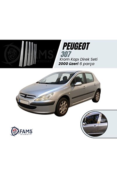 Leonacs Fams Otomotiv Peugeot 307 Krom Kapı Direk Seti 6 Prç P,Çelik 2000 Üzeri