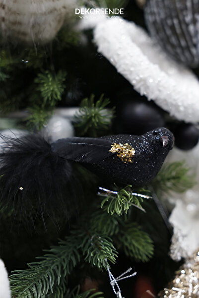 Dekorsende Χριστουγεννιάτικο Στολίδι Κλιπ Πουλί Μαύρο 12 εκ