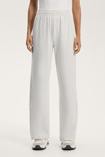 Oysho Rib detail wide-leg trousers with cotton and modal
