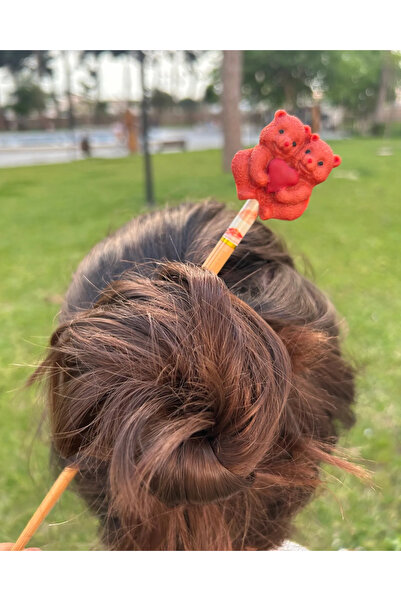 Atölye Myth مشبك شعر بتصميم خاص مصنوع يدويًا على شكل دببة جميلة باللون الأسود