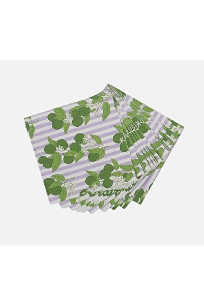 alenked مناديل ورقية مخططة بنمط الليمون مقاس 33×33 سم، عبوة من 16 قطعة