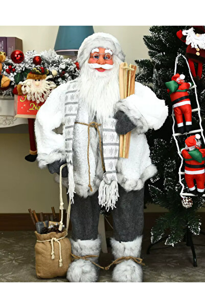 karinabest تمثال سانتا كلوز كبير الحجم، ديكور للباب، بطول 1 متر، لون بيج، تصم...