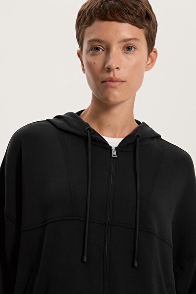 Oysho Hooded jacket with soft-touch modal
