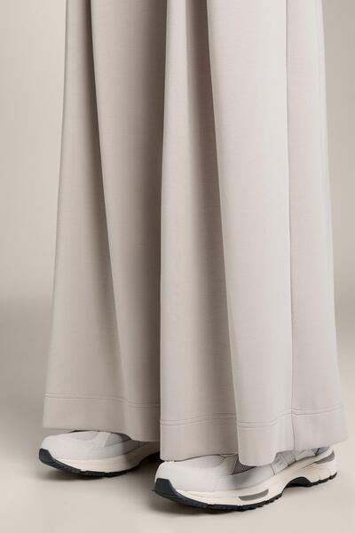 Oysho Yumuşak dokulu modal pileli geniş paça pantolon